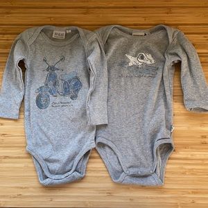 Wheat organic Cotton 3 month grey bodysuits